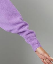 F6FAD40190 MICHEL KLEIN(小さいサイズ)(メゾン ドゥ サンク) [小さいサイズ][定番人気]ホールガーメント(R)ドルマンスリーブニット パープル