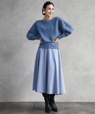 F6FAD40190 MICHEL KLEIN(小さいサイズ)(メゾン ドゥ サンク) [小さいサイズ][定番人気]ホールガーメント(R)ドルマンスリーブニット パープル