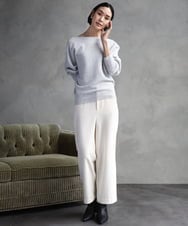 F6FAD40190 MICHEL KLEIN(小さいサイズ)(メゾン ドゥ サンク) [小さいサイズ][定番人気]ホールガーメント(R)ドルマンスリーブニット パープル