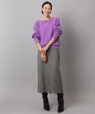 F6FAD40190 MICHEL KLEIN(小さいサイズ)(メゾン ドゥ サンク) [小さいサイズ][定番人気]ホールガーメント(R)ドルマンスリーブニット パープル