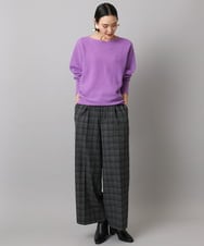 F6FAD40190 MICHEL KLEIN(小さいサイズ)(メゾン ドゥ サンク) [小さいサイズ][定番人気]ホールガーメント(R)ドルマンスリーブニット パープル