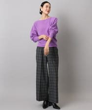 F6FAD40190 MICHEL KLEIN(小さいサイズ)(メゾン ドゥ サンク) [小さいサイズ][定番人気]ホールガーメント(R)ドルマンスリーブニット パープル