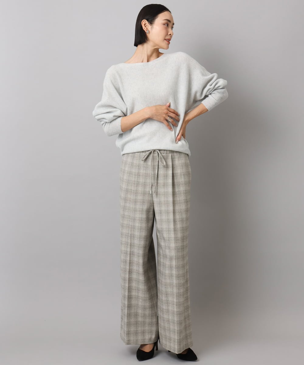 F6FAD40190 MICHEL KLEIN(小さいサイズ)(メゾン ドゥ サンク) [小さいサイズ][定番人気]ホールガーメント(R)ドルマンスリーブニット パープル