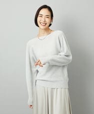 F6FAD40190 MICHEL KLEIN(小さいサイズ)(メゾン ドゥ サンク) [小さいサイズ][定番人気]ホールガーメント(R)ドルマンスリーブニット ライトグレー