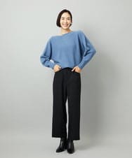 F6FAD40190 MICHEL KLEIN(小さいサイズ)(メゾン ドゥ サンク) [小さいサイズ][定番人気]ホールガーメント(R)ドルマンスリーブニット ライトグレー