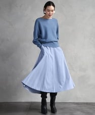 F6FAD40190 MICHEL KLEIN(小さいサイズ)(メゾン ドゥ サンク) [小さいサイズ][定番人気]ホールガーメント(R)ドルマンスリーブニット ライトグレー