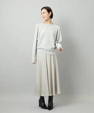 F6FAD40190 MICHEL KLEIN(小さいサイズ)(メゾン ドゥ サンク) [小さいサイズ][定番人気]ホールガーメント(R)ドルマンスリーブニット ライトグレー