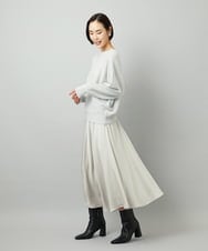 F6FAD40190 MICHEL KLEIN(小さいサイズ)(メゾン ドゥ サンク) [小さいサイズ][定番人気]ホールガーメント(R)ドルマンスリーブニット ライトグレー