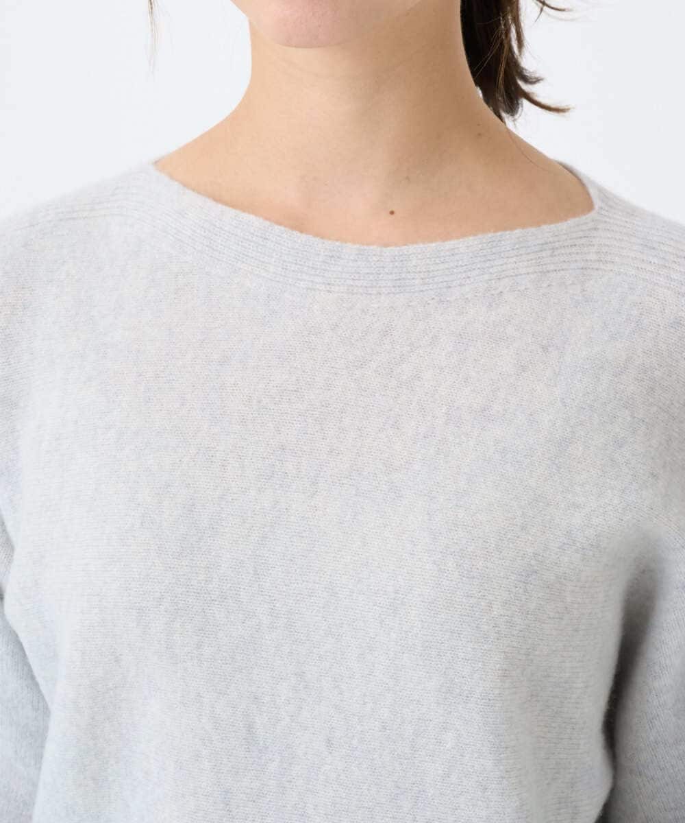 F6FAD40190 MICHEL KLEIN(小さいサイズ)(メゾン ドゥ サンク) [小さいサイズ][定番人気]ホールガーメント(R)ドルマンスリーブニット ライトグレー