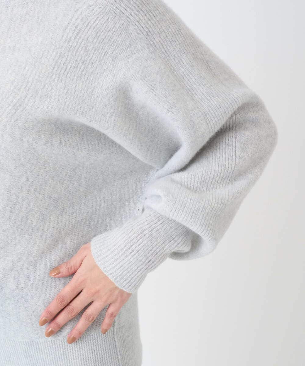 F6FAD40190 MICHEL KLEIN(小さいサイズ)(メゾン ドゥ サンク) [小さいサイズ][定番人気]ホールガーメント(R)ドルマンスリーブニット ライトグレー
