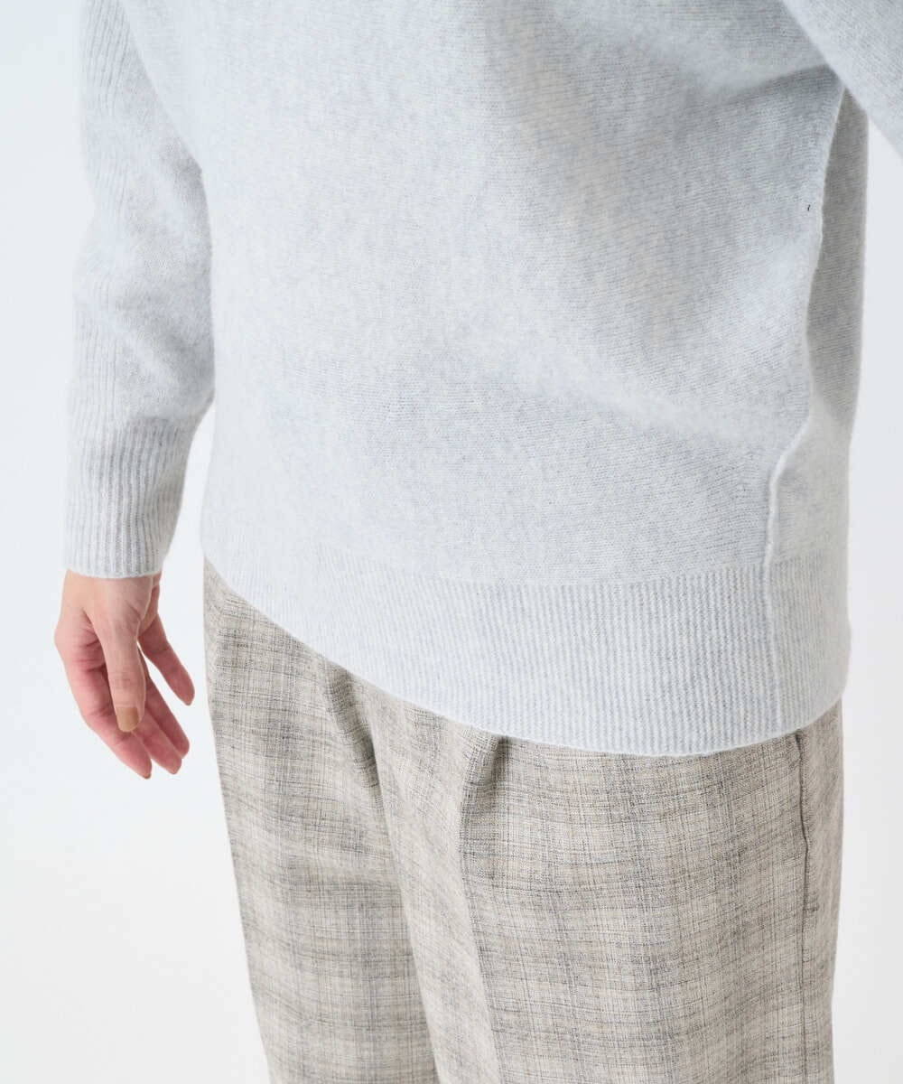 F6FAD40190 MICHEL KLEIN(小さいサイズ)(メゾン ドゥ サンク) [小さいサイズ][定番人気]ホールガーメント(R)ドルマンスリーブニット ライトグレー