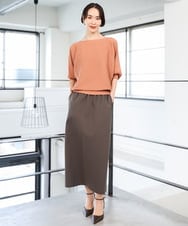 F6FAG17190 MICHEL KLEIN(小さいサイズ)(メゾン ドゥ サンク) 【小さいサイズ】［定番人気］ホールガーメント(R)ドルマンスリーブニット ブルー