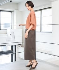 F6FAG17190 MICHEL KLEIN(小さいサイズ)(メゾン ドゥ サンク) 【小さいサイズ】［定番人気］ホールガーメント(R)ドルマンスリーブニット ブルー
