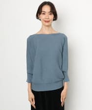 F6FAG17190 MICHEL KLEIN(小さいサイズ)(メゾン ドゥ サンク) 【小さいサイズ】［定番人気］ホールガーメント(R)ドルマンスリーブニット ブルー