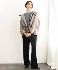 F6FAG17190 MICHEL KLEIN(小さいサイズ)(メゾン ドゥ サンク) 【小さいサイズ】［定番人気］ホールガーメント(R)ドルマンスリーブニット ブルー