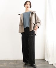 F6FAG17190 MICHEL KLEIN(小さいサイズ)(メゾン ドゥ サンク) 【小さいサイズ】［定番人気］ホールガーメント(R)ドルマンスリーブニット ブルー