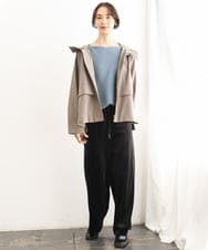 F6FAG17190 MICHEL KLEIN(小さいサイズ)(メゾン ドゥ サンク) 【小さいサイズ】［定番人気］ホールガーメント(R)ドルマンスリーブニット ブルー
