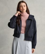 F6FAG41230 MICHEL KLEIN(小さいサイズ)(メゾン ドゥ サンク) 【小さいサイズ】ラメケーブルハイネックプルニット ピンク
