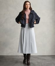 F6FAG41230 MICHEL KLEIN(小さいサイズ)(メゾン ドゥ サンク) 【小さいサイズ】ラメケーブルハイネックプルニット ピンク