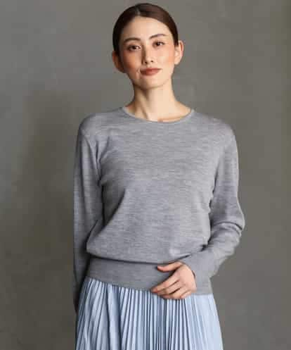 F6FAG55220 MICHEL KLEIN(小さいサイズ) [小さいサイズ][アンサンブル対応]パイピングクルーネックニット