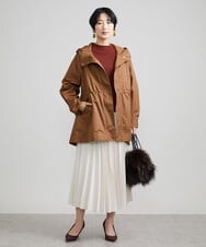 F6FAV15180 MICHEL KLEIN(小さいサイズ)(メゾン ドゥ サンク) [小さいサイズ]ホールガーメント(R)ボトルネックニット（ボーダー・無地/定番） ボルドー(77)
