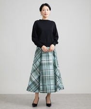 F6FAV15180 MICHEL KLEIN(小さいサイズ)(メゾン ドゥ サンク) [小さいサイズ]ホールガーメント(R)ボトルネックニット（ボーダー・無地/定番） ボルドー(77)