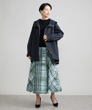 F6FAV15180 MICHEL KLEIN(小さいサイズ)(メゾン ドゥ サンク) [小さいサイズ]ホールガーメント(R)ボトルネックニット（ボーダー・無地/定番） ボルドー(77)
