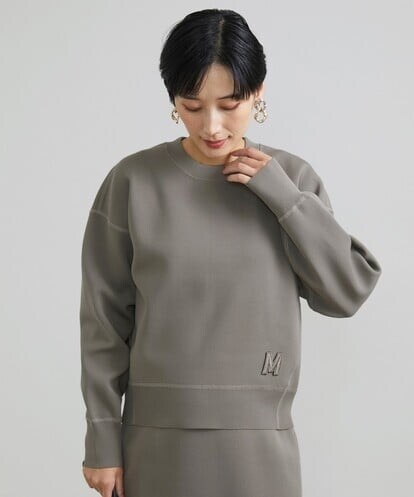 F6FAV37190 MICHEL KLEIN(小さいサイズ) [小さいサイズ]スポンディッシュポリワッペン付きニット（セットアップ対応）