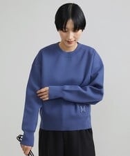 F6FAV37190 MICHEL KLEIN(小さいサイズ)(メゾン ドゥ サンク) [小さいサイズ]スポンディッシュポリワッペン付きニット（セットアップ対応） カーキ(36)