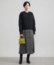 F6FAV37190 MICHEL KLEIN(小さいサイズ)(メゾン ドゥ サンク) [小さいサイズ]スポンディッシュポリワッペン付きニット（セットアップ対応） カーキ(36)