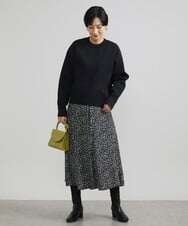F6FAV37190 MICHEL KLEIN(小さいサイズ)(メゾン ドゥ サンク) [小さいサイズ]スポンディッシュポリワッペン付きニット（セットアップ対応） カーキ(36)