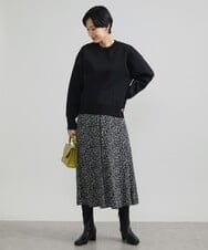 F6FAV37190 MICHEL KLEIN(小さいサイズ)(メゾン ドゥ サンク) [小さいサイズ]スポンディッシュポリワッペン付きニット（セットアップ対応） カーキ(36)
