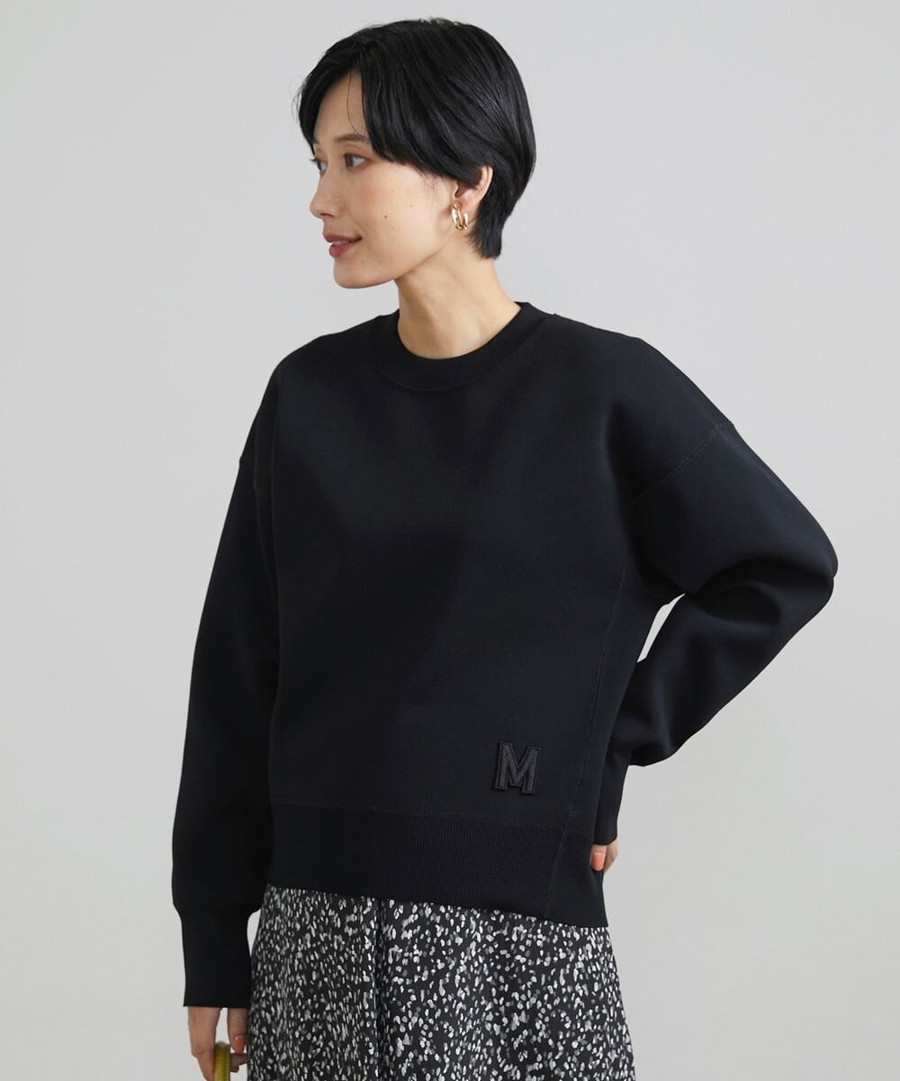 F6FAV37190 MICHEL KLEIN(小さいサイズ)(メゾン ドゥ サンク) [小さいサイズ]スポンディッシュポリワッペン付きニット（セットアップ対応） カーキ(36)
