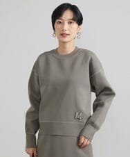 F6FAV37190 MICHEL KLEIN(小さいサイズ)(メゾン ドゥ サンク) [小さいサイズ]スポンディッシュポリワッペン付きニット（セットアップ対応） カーキ(36)