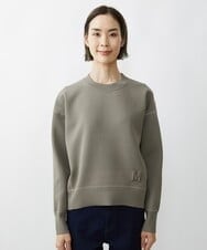 F6FAV37190 MICHEL KLEIN(小さいサイズ)(メゾン ドゥ サンク) [小さいサイズ]スポンディッシュポリワッペン付きニット（セットアップ対応） カーキ(36)