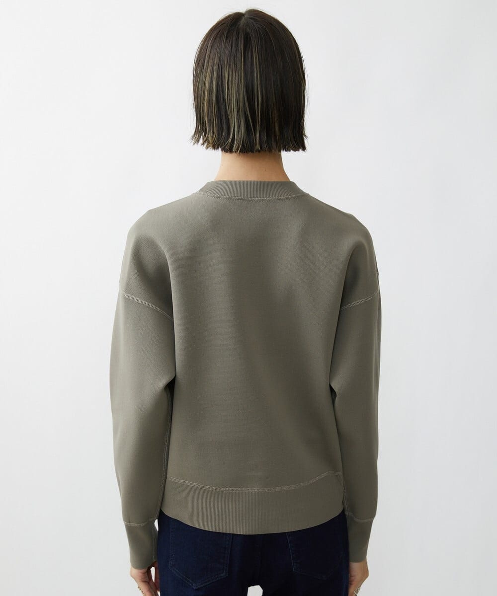 F6FAV37190 MICHEL KLEIN(小さいサイズ)(メゾン ドゥ サンク) [小さいサイズ]スポンディッシュポリワッペン付きニット（セットアップ対応） カーキ(36)