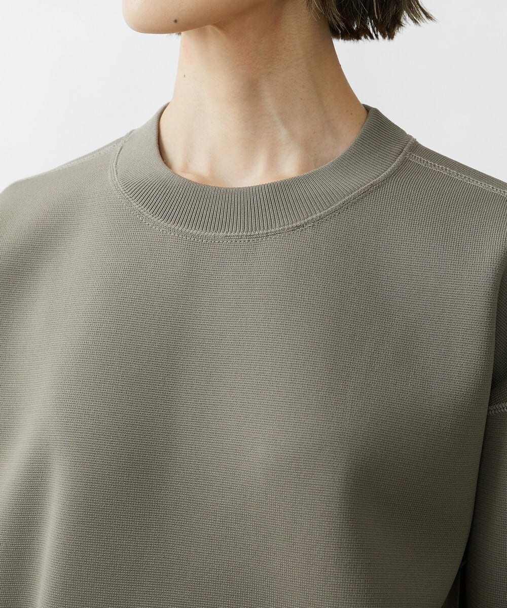 F6FAV37190 MICHEL KLEIN(小さいサイズ)(メゾン ドゥ サンク) [小さいサイズ]スポンディッシュポリワッペン付きニット（セットアップ対応） カーキ(36)