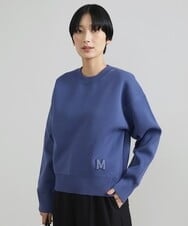 F6FAV37190 MICHEL KLEIN(小さいサイズ)(メゾン ドゥ サンク) [小さいサイズ]スポンディッシュポリワッペン付きニット（セットアップ対応） ブルー(55)