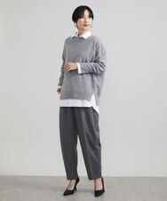 F6FAV38190 MICHEL KLEIN(小さいサイズ)(メゾン ドゥ サンク) [小さいサイズ]ホールガーメント(R)サイドスリットデザインニット レッド(05)