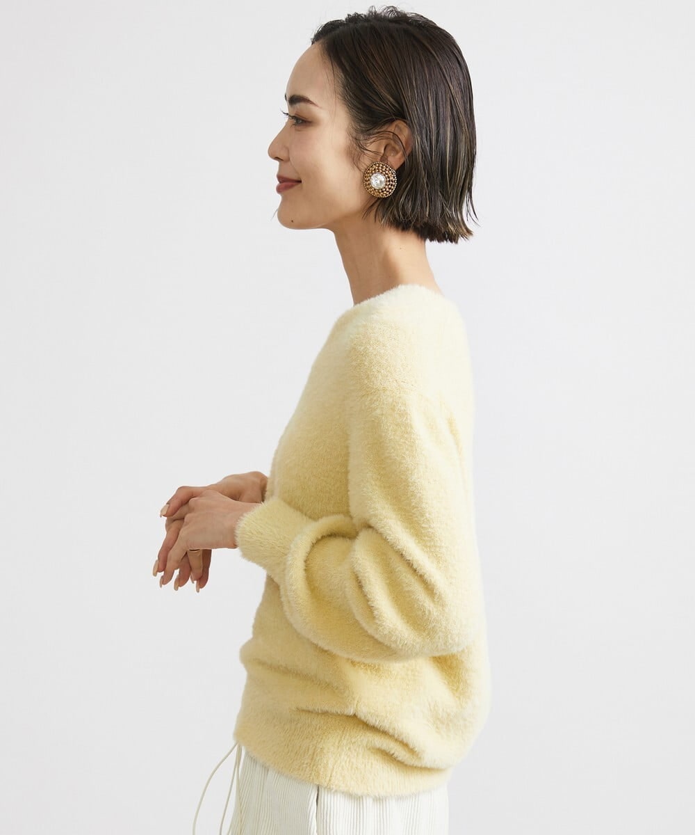 F6FAV42230 MICHEL KLEIN(小さいサイズ)(メゾン ドゥ サンク) [小さいサイズ]Vネックシャギーニット ライトイエロー(20)