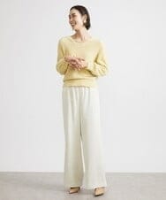 F6FAV42230 MICHEL KLEIN(小さいサイズ)(メゾン ドゥ サンク) [小さいサイズ]Vネックシャギーニット ライトイエロー(20)