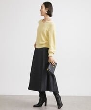 F6FAV42230 MICHEL KLEIN(小さいサイズ)(メゾン ドゥ サンク) [小さいサイズ]Vネックシャギーニット ライトイエロー(20)