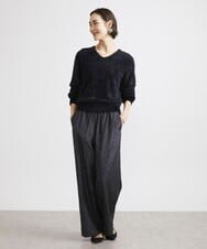 F6FAV42230 MICHEL KLEIN(小さいサイズ)(メゾン ドゥ サンク) [小さいサイズ]Vネックシャギーニット ライトイエロー(20)