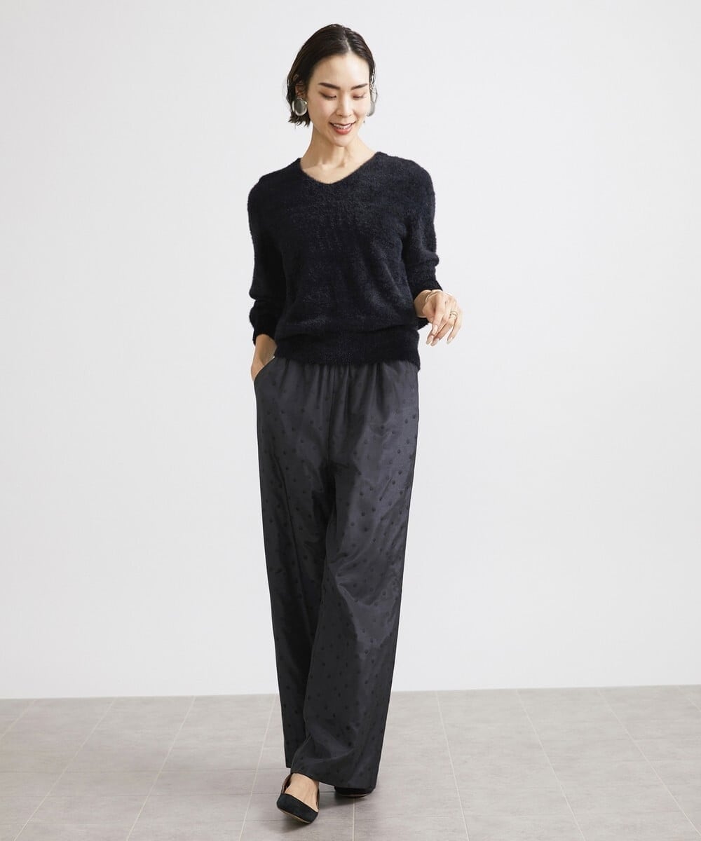 F6FAV42230 MICHEL KLEIN(小さいサイズ)(メゾン ドゥ サンク) [小さいサイズ]Vネックシャギーニット ライトイエロー(20)