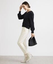 F6FAV42230 MICHEL KLEIN(小さいサイズ)(メゾン ドゥ サンク) [小さいサイズ]Vネックシャギーニット ライトイエロー(20)