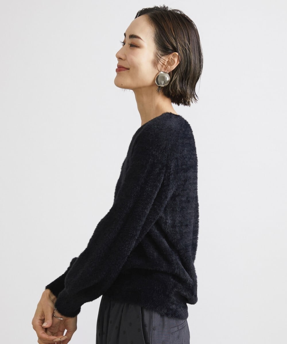 F6FAV42230 MICHEL KLEIN(小さいサイズ)(メゾン ドゥ サンク) [小さいサイズ]Vネックシャギーニット ライトイエロー(20)
