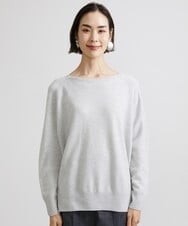 F6FAV46190 MICHEL KLEIN(小さいサイズ)(メゾン ドゥ サンク) [小さいサイズ]ホールガーメント(R)BOXシルエットウールニット(定番人気) ブルー(55)