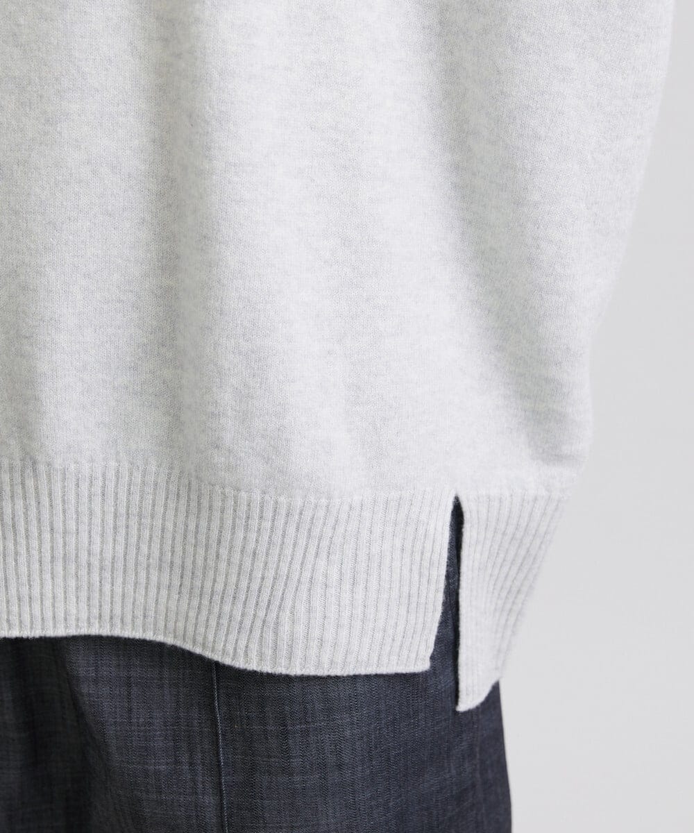F6FAV46190 MICHEL KLEIN(小さいサイズ)(メゾン ドゥ サンク) [小さいサイズ]ホールガーメント(R)BOXシルエットウールニット(定番人気) ブルー(55)