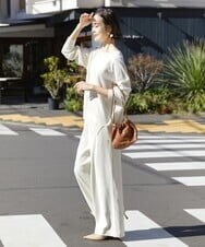 F6FAV46190 MICHEL KLEIN(小さいサイズ)(メゾン ドゥ サンク) [小さいサイズ]ホールガーメント(R)BOXシルエットウールニット(定番人気) ブルー(55)