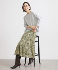 F6FAV46190 MICHEL KLEIN(小さいサイズ)(メゾン ドゥ サンク) [小さいサイズ]ホールガーメント(R)BOXシルエットウールニット(定番人気) ブルー(55)